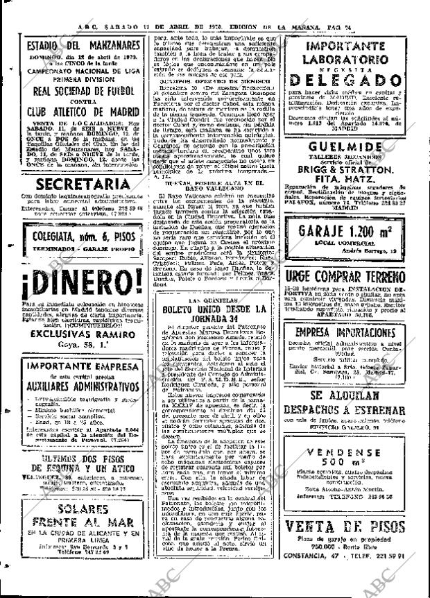 ABC MADRID 11-04-1970 página 74