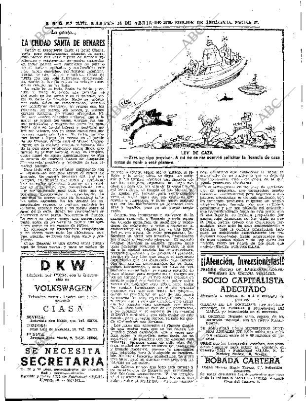 ABC SEVILLA 14-04-1970 página 85