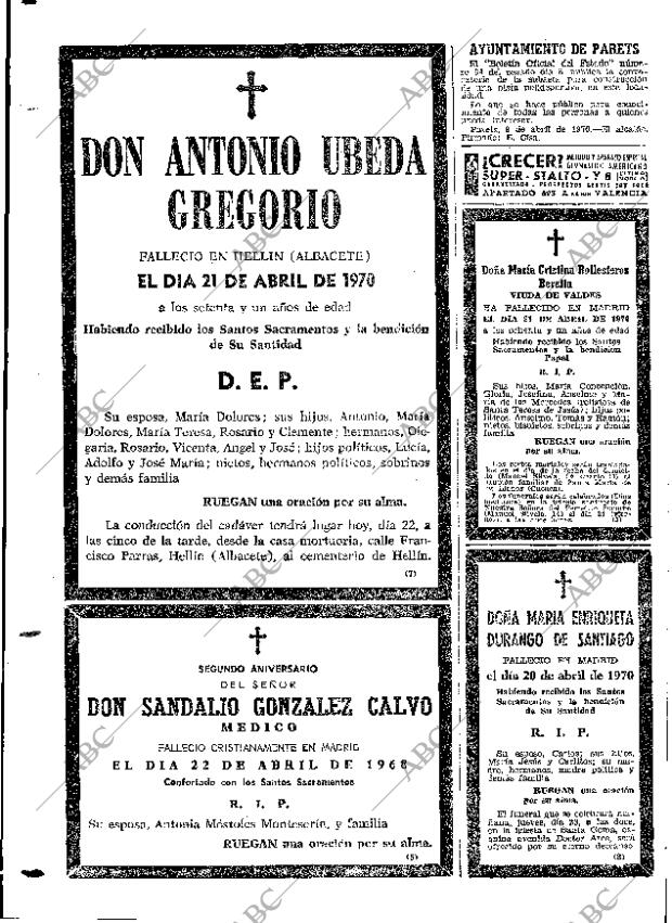 ABC MADRID 22-04-1970 página 118