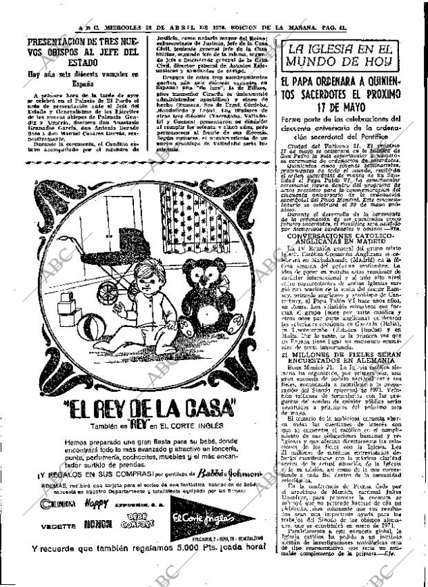 ABC MADRID 22-04-1970 página 41
