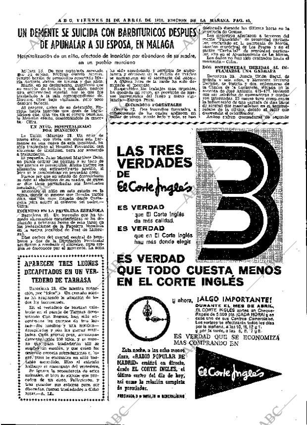 ABC MADRID 24-04-1970 página 45