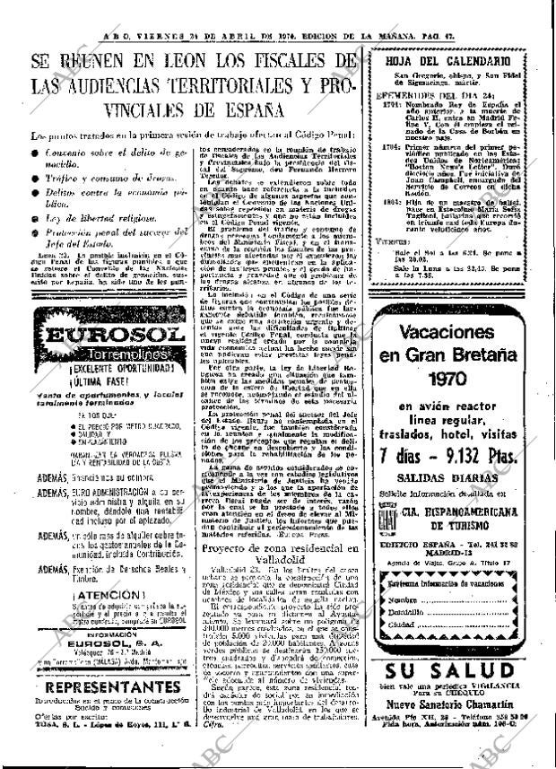 ABC MADRID 24-04-1970 página 47