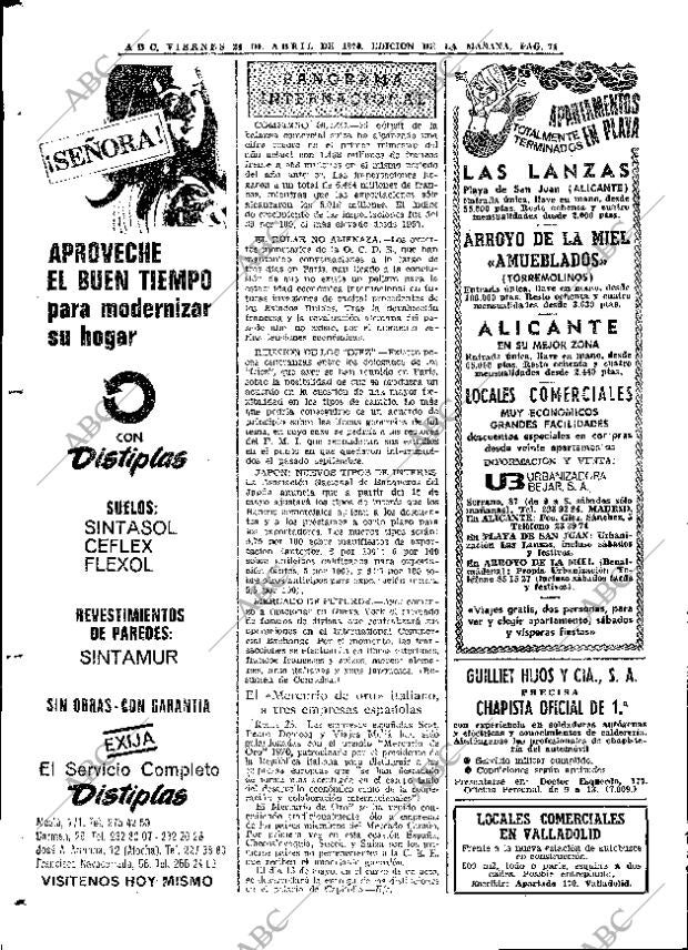 ABC MADRID 24-04-1970 página 74