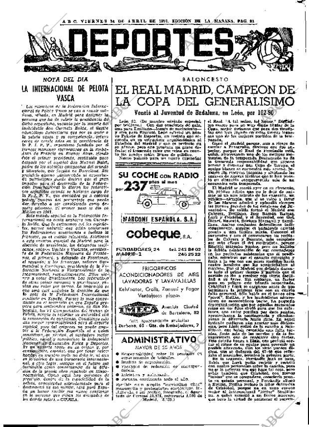 ABC MADRID 24-04-1970 página 81