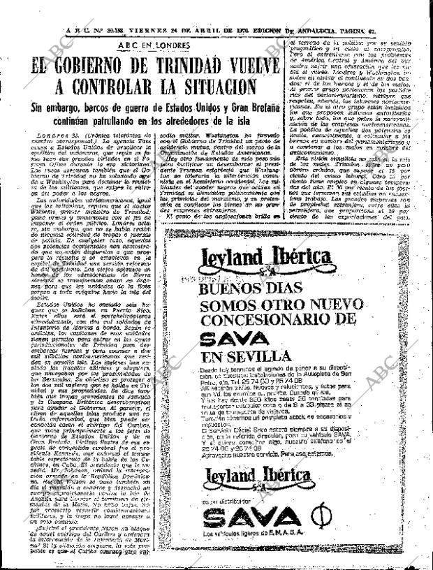 ABC SEVILLA 24-04-1970 página 65