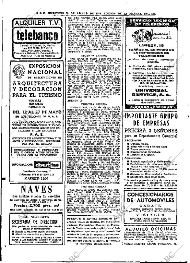 ABC MADRID 29-04-1970 página 104