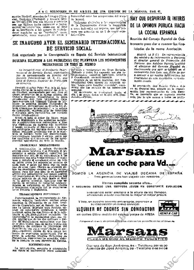 ABC MADRID 29-04-1970 página 61