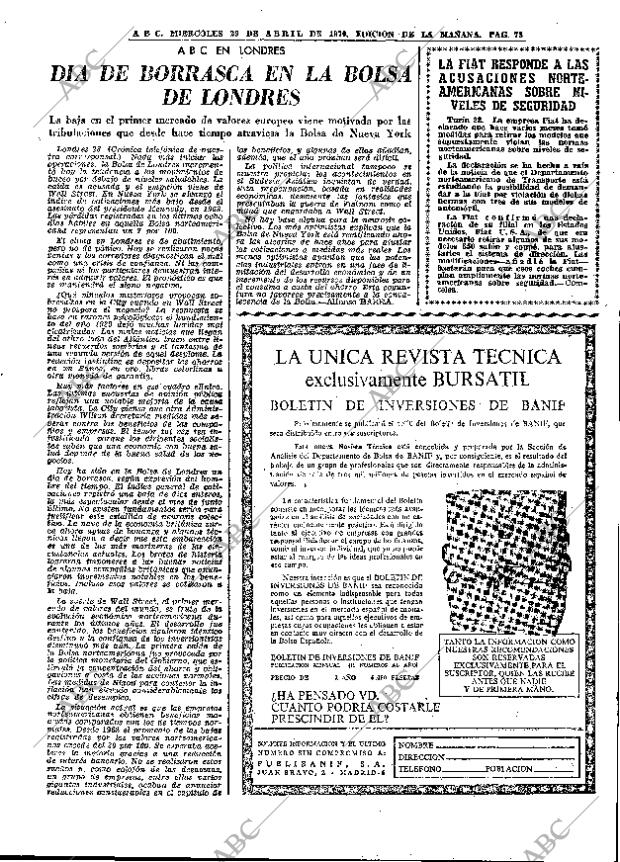 ABC MADRID 29-04-1970 página 73