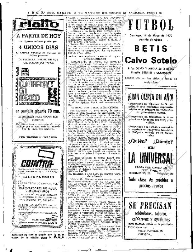 ABC SEVILLA 16-05-1970 página 64