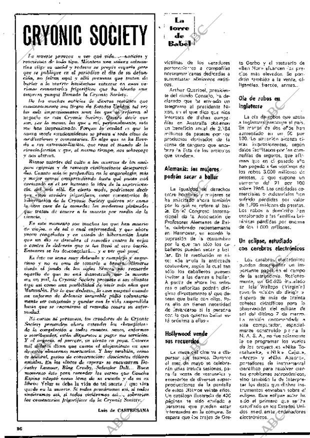 BLANCO Y NEGRO MADRID 16-05-1970 página 86