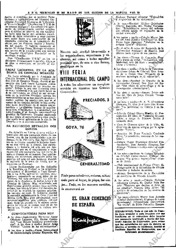 ABC MADRID 20-05-1970 página 72