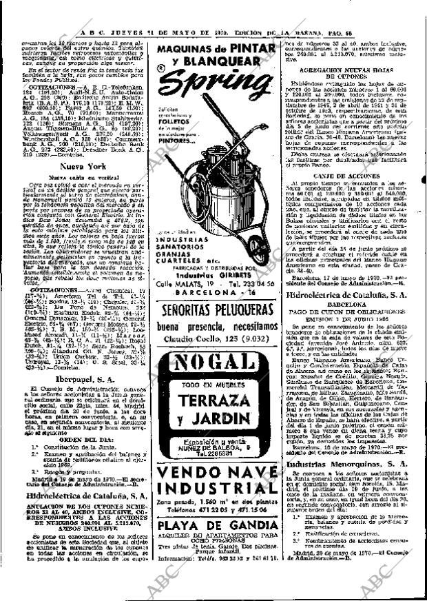 ABC MADRID 21-05-1970 página 66