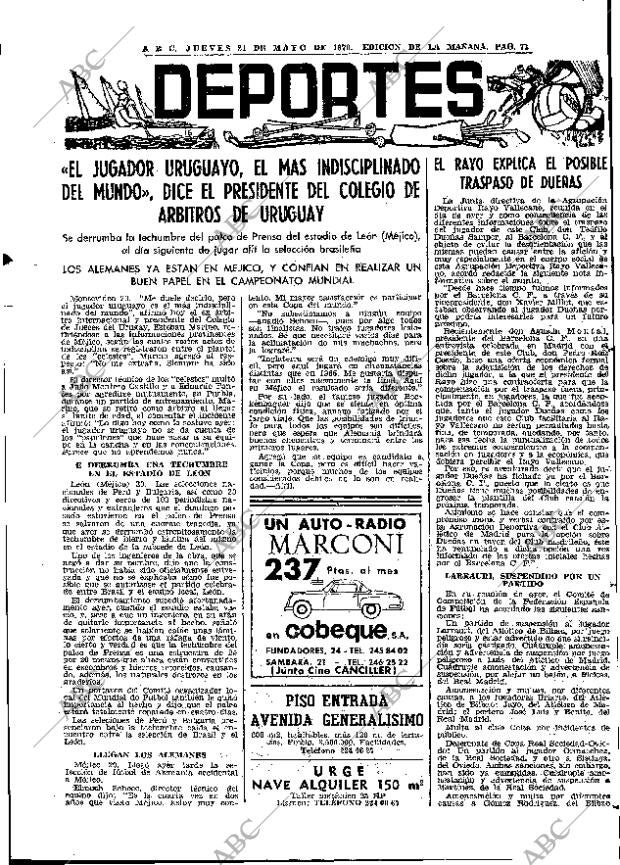ABC MADRID 21-05-1970 página 71