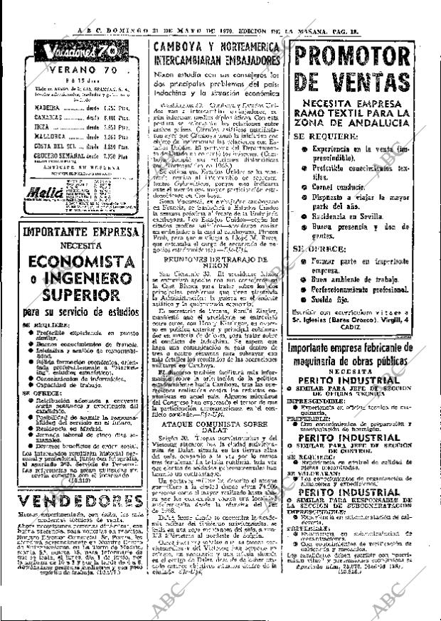 ABC MADRID 31-05-1970 página 18