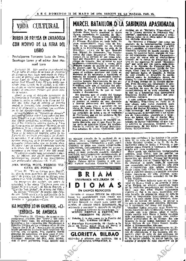 ABC MADRID 31-05-1970 página 41