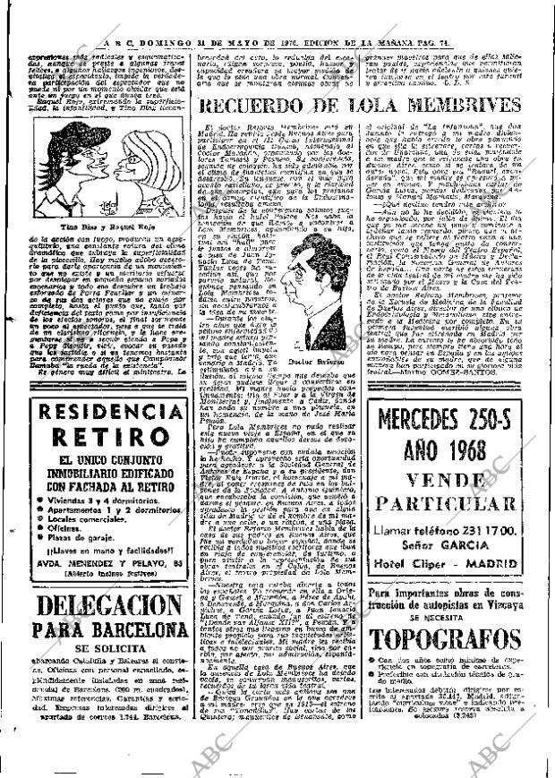 ABC MADRID 31-05-1970 página 74