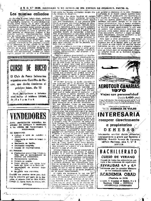 ABC SEVILLA 10-06-1970 página 45