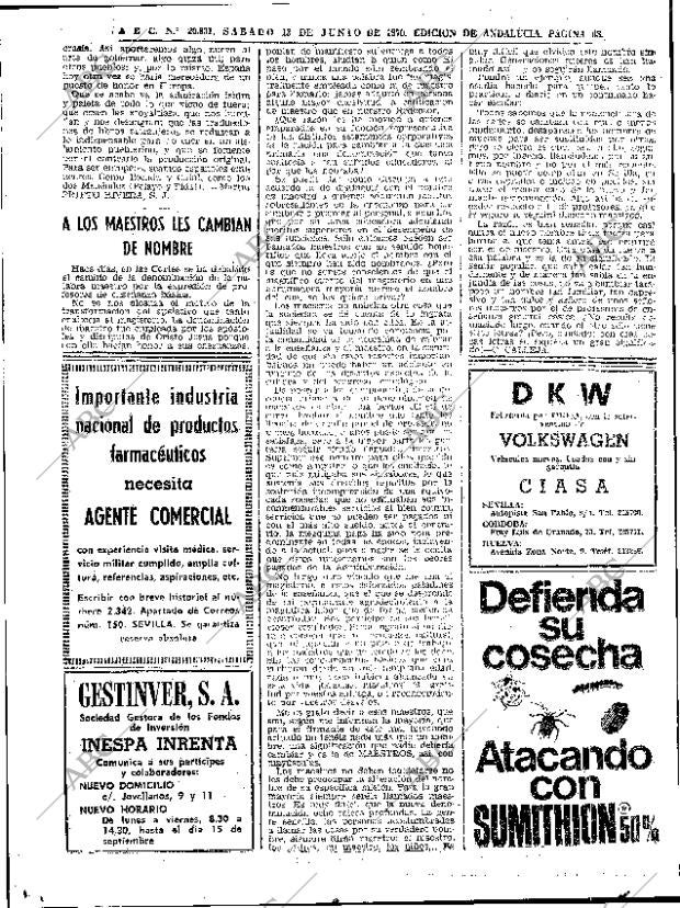 ABC SEVILLA 13-06-1970 página 66