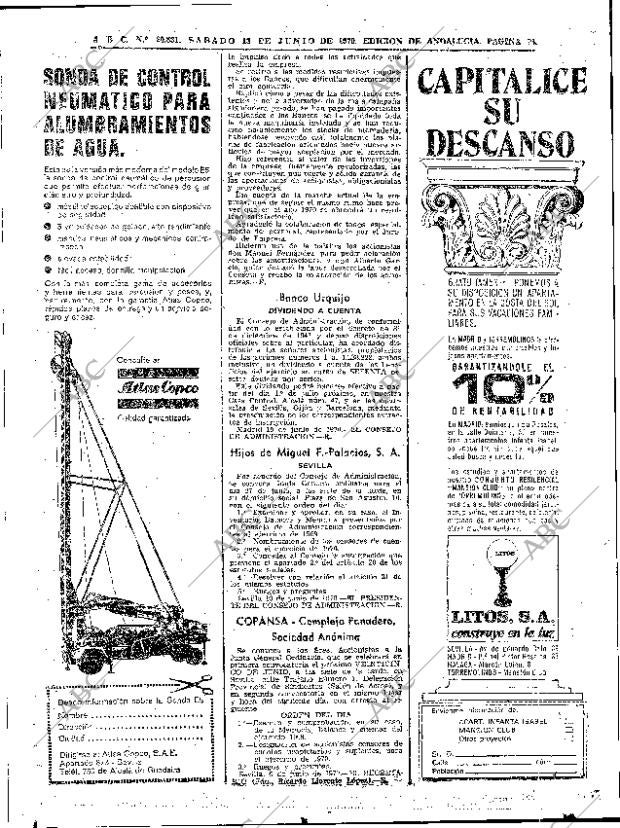 ABC SEVILLA 13-06-1970 página 74