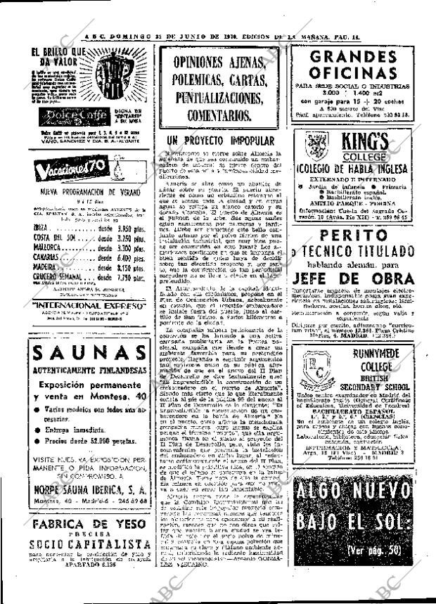 ABC MADRID 21-06-1970 página 14