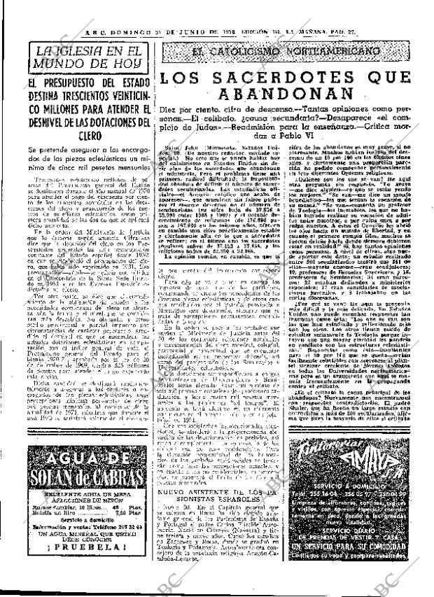 ABC MADRID 21-06-1970 página 27