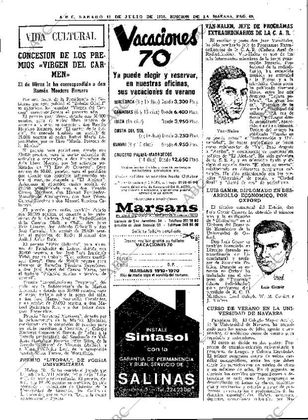 ABC MADRID 11-07-1970 página 49