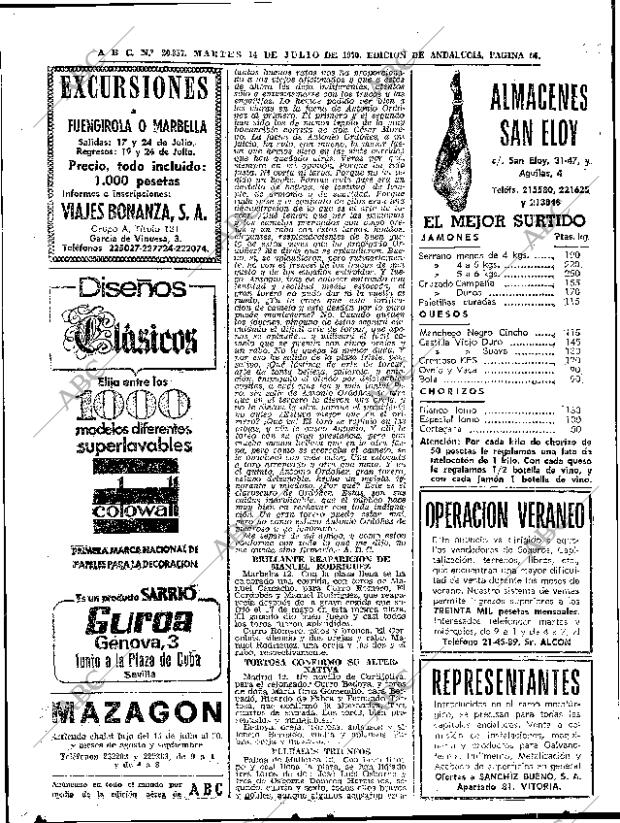 ABC SEVILLA 14-07-1970 página 64