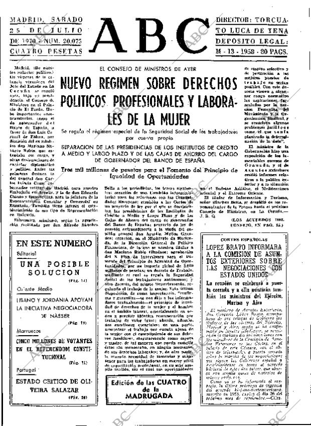 ABC MADRID 25-07-1970 página 13