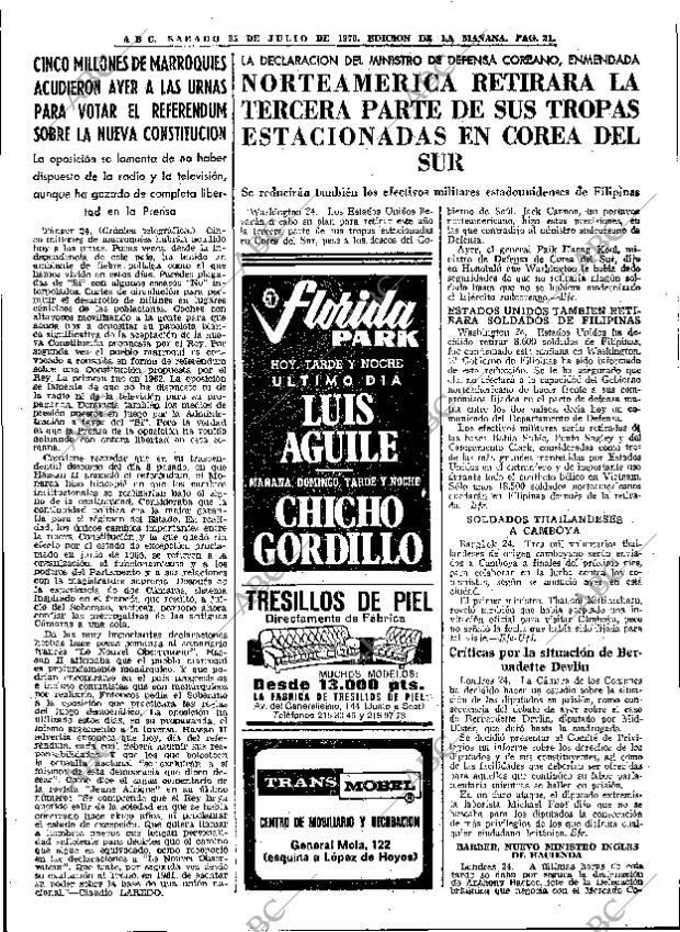 ABC MADRID 25-07-1970 página 21