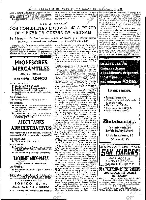 ABC MADRID 25-07-1970 página 22