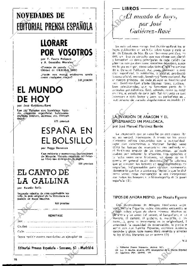 BLANCO Y NEGRO MADRID 25-07-1970 página 78