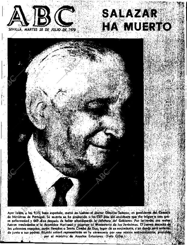 ABC SEVILLA 28-07-1970 página 1