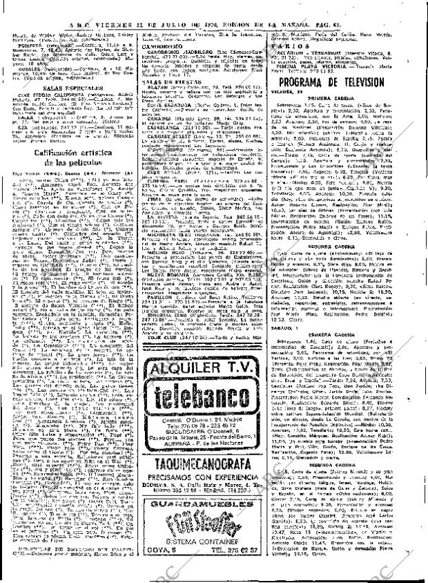 ABC MADRID 31-07-1970 página 63