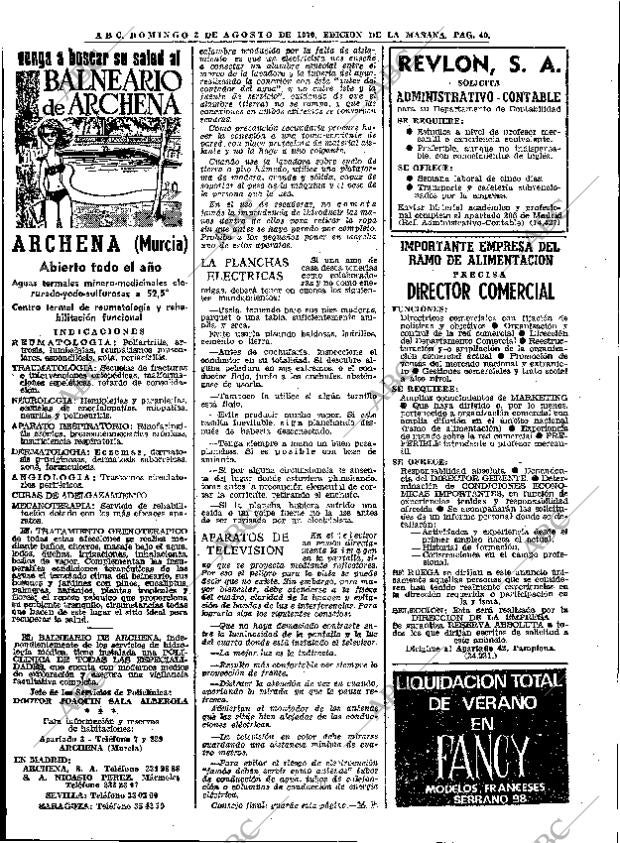 ABC MADRID 02-08-1970 página 40