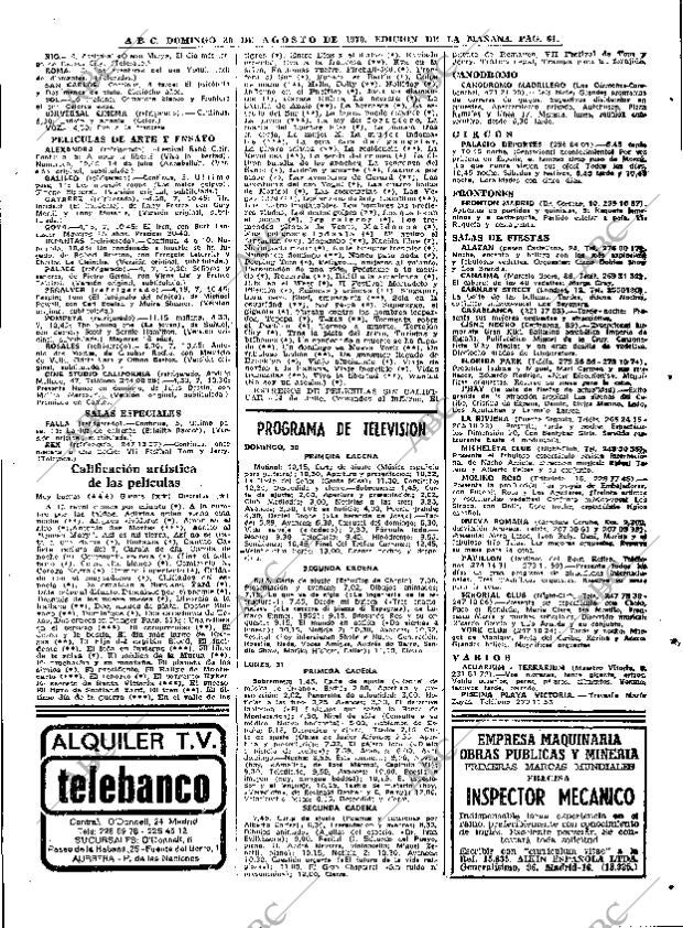 ABC MADRID 30-08-1970 página 61