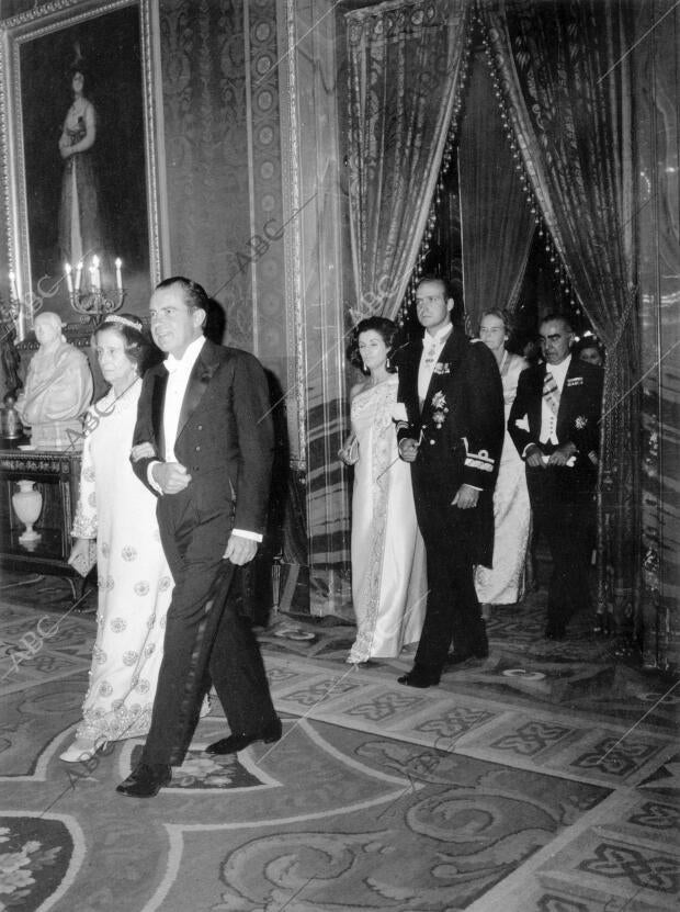 Cena de gala durante el viaje de Richard Nixon a España