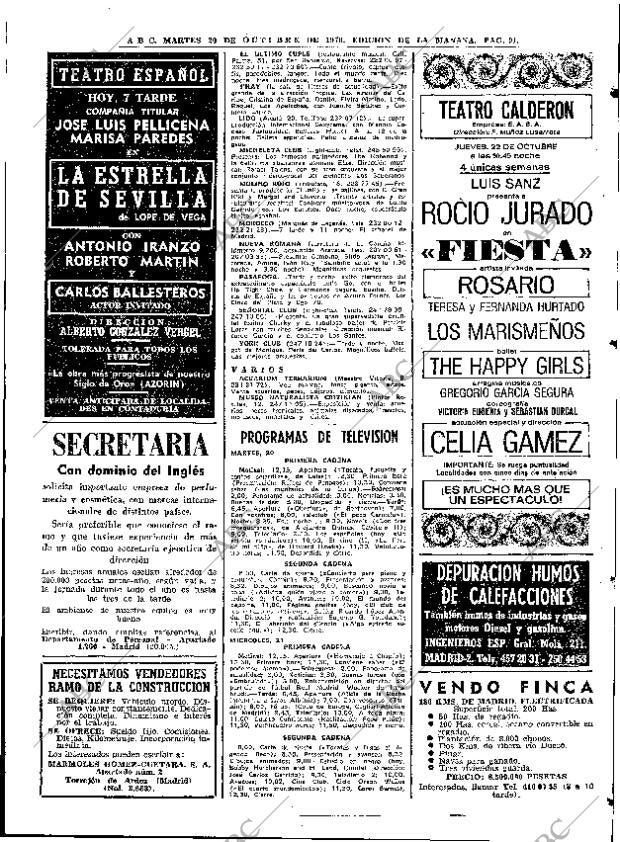 ABC MADRID 20-10-1970 página 91