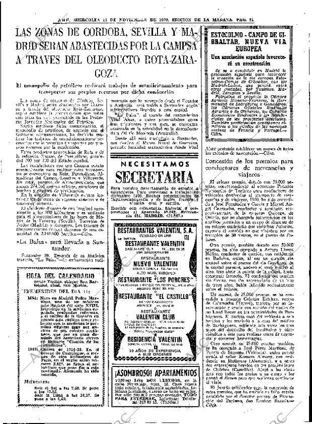 ABC MADRID 11-11-1970 página 51
