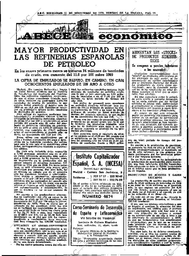 ABC MADRID 11-11-1970 página 77