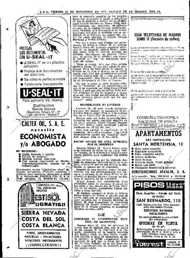 ABC MADRID 13-11-1970 página 94