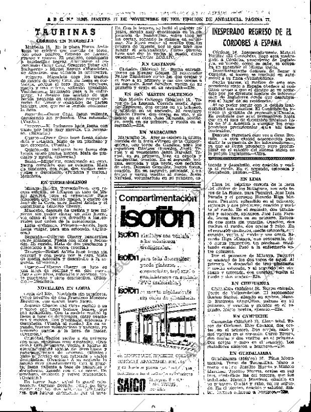 ABC SEVILLA 17-11-1970 página 77