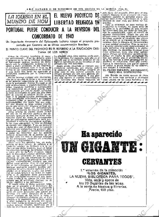 ABC MADRID 21-11-1970 página 43