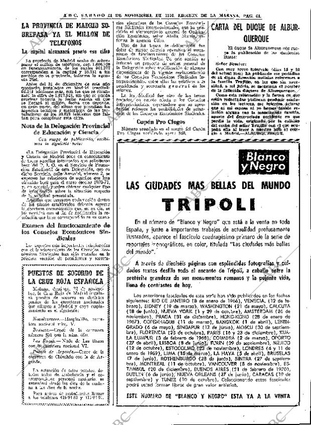 ABC MADRID 21-11-1970 página 61