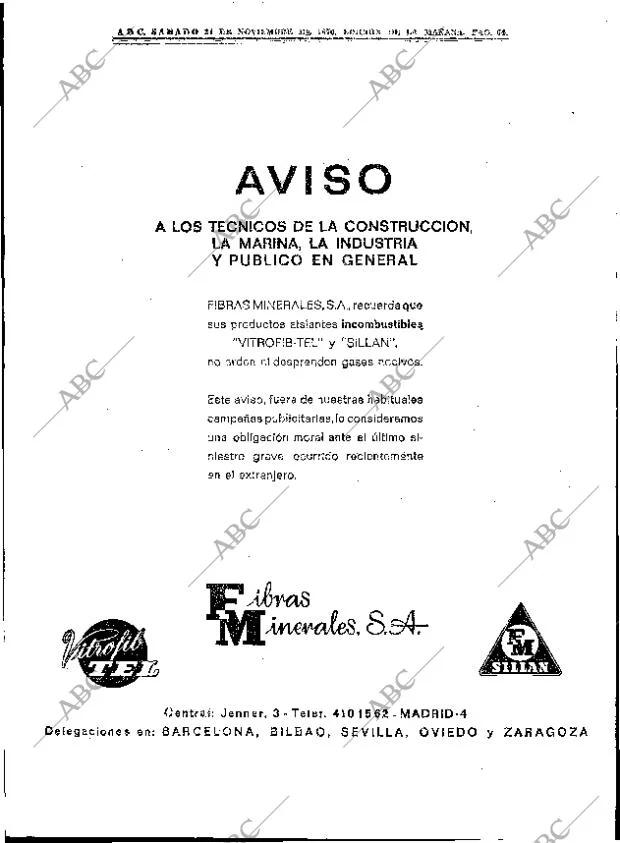 ABC MADRID 21-11-1970 página 64