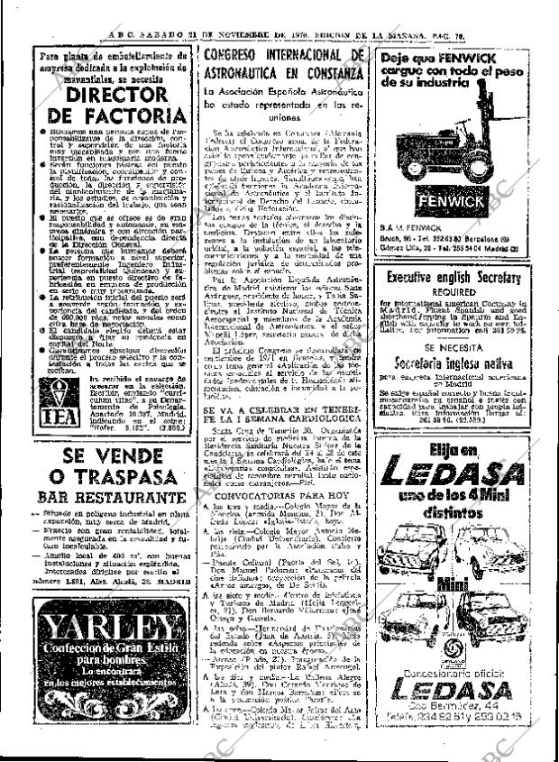 ABC MADRID 21-11-1970 página 70