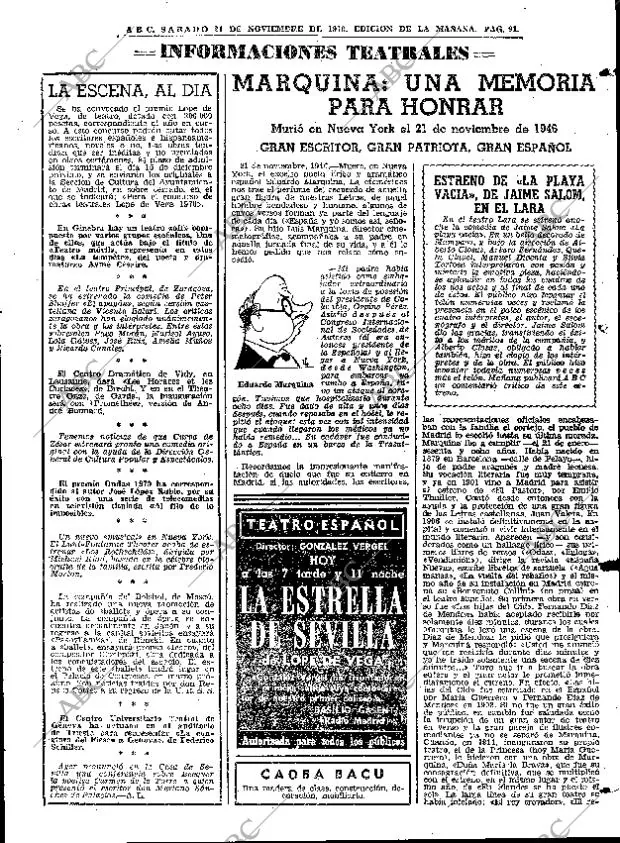 ABC MADRID 21-11-1970 página 91