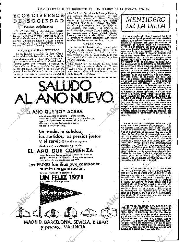 ABC MADRID 31-12-1970 página 43