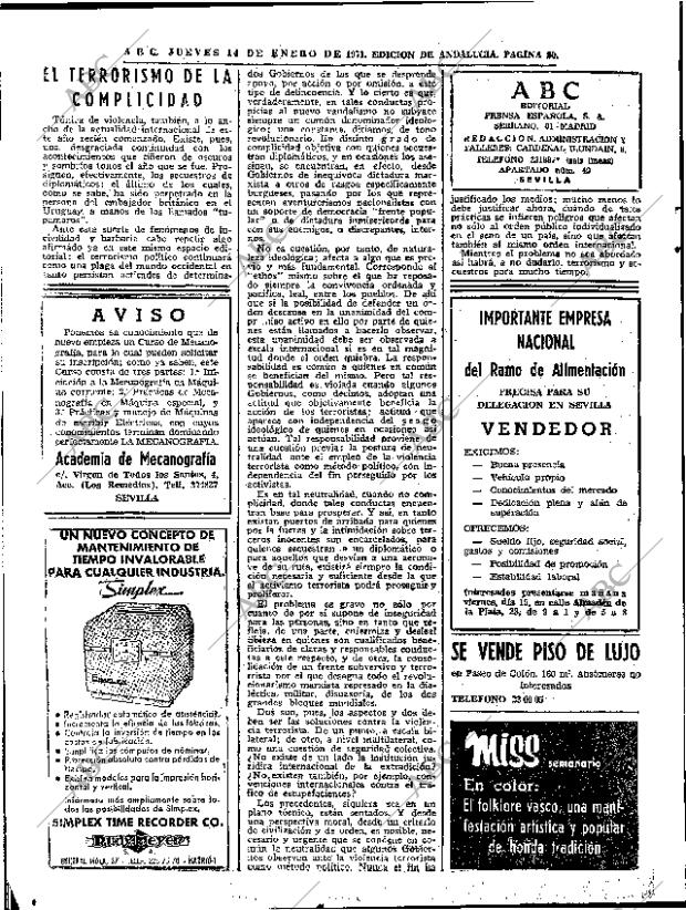 ABC SEVILLA 14-01-1971 página 20