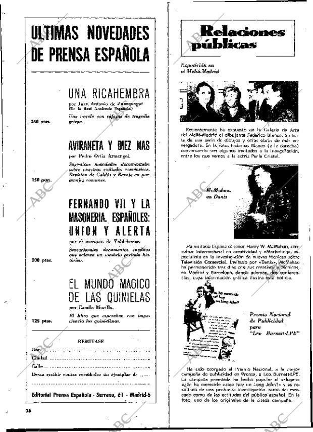 BLANCO Y NEGRO MADRID 23-01-1971 página 78
