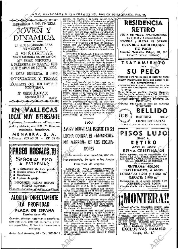 ABC MADRID 27-01-1971 página 66